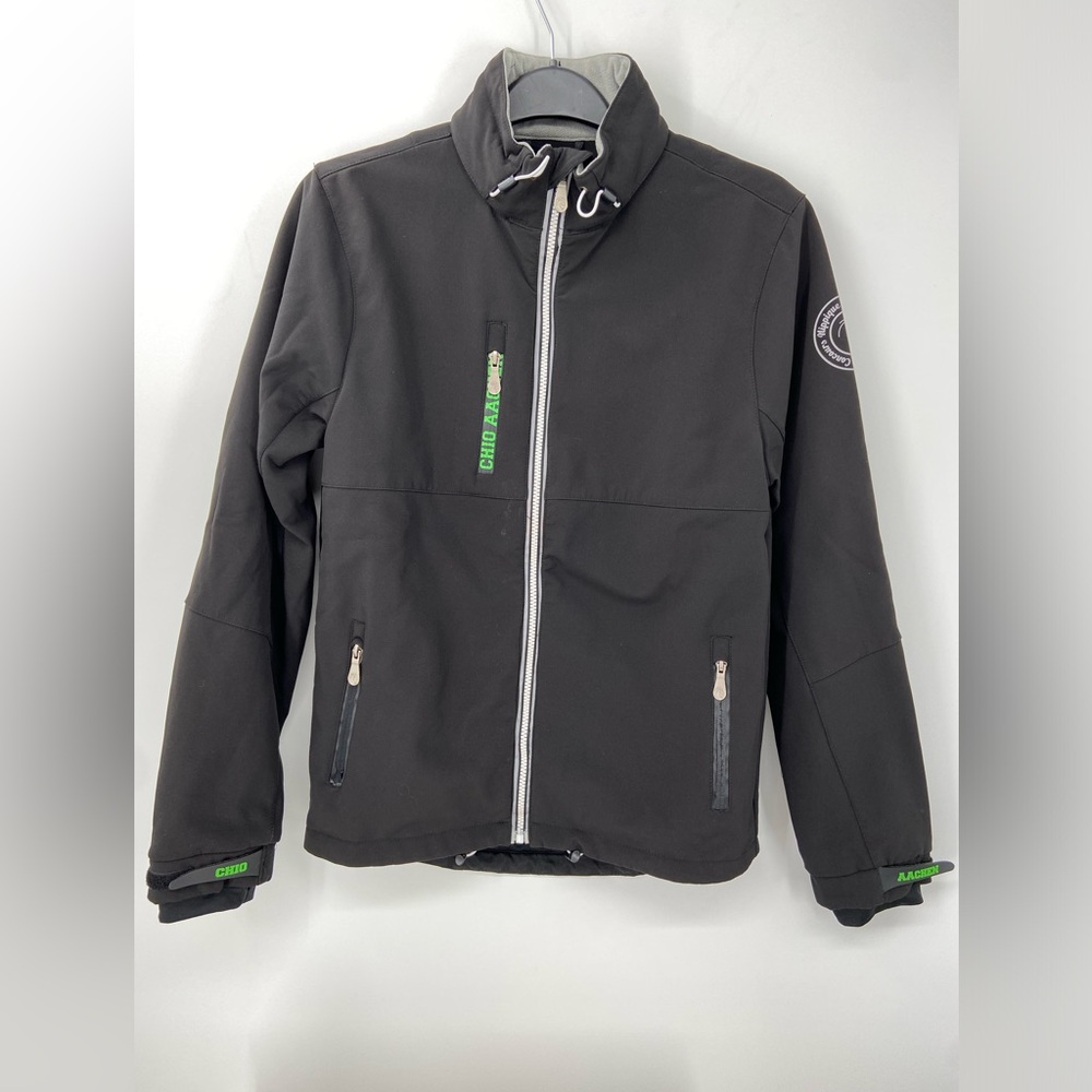 Black Softshell Jacket Zip Front Official Merchandise Aachen Horse Show SZ Med